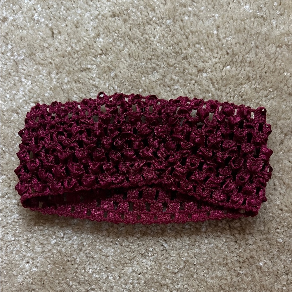Elegant Burgundy Crochet Headband